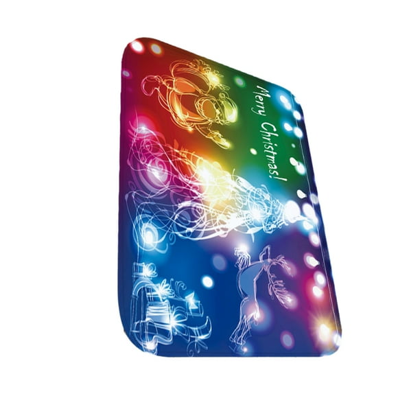 Naiovety Felpudo de poliéster para puerta navideña, tapete para puerta de entrada rectangular, práctico y único, navideño Juegos de accesorios de baño Como se muestra 40 cm × 60 cm