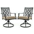 thumbnail image 1 of Costway Patio Swivel Chair 2 PCS Outdoor Bistro Dining Chair Blossom Pattern Backrest, 1 of 9