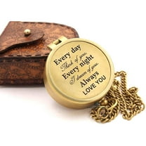 Rii Brand Metal Golden Color Nautical Engraved Working Compass With Case