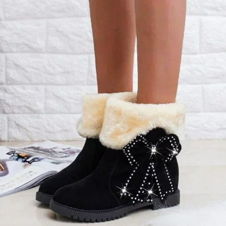 

Alueeu Women s Ankle Boots Fashion Women s Shoes Thicksoled Winter Snow Boots Winter Ankle Short Boots