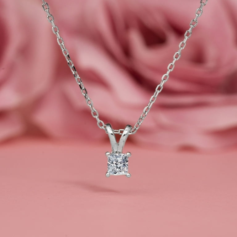 ブレスレット LESS IS MORE cream ball necklace JeenMata 18K White Gold Plated Princess Cut Diamond