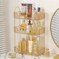 thumbnail image 2 of Organizador de mostrador de baño Shuang Qing de 3 niveles, plástico dorado, 2 of 6