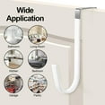 thumbnail image 6 of 6 Pack Over The Door Hooks, Sturdy Metal Single Over Door Hooks, White Door Hanger Hook Door Hooks for Hanging, Towels, Clothes, Bathroom, Hold Up to 20Lbs, 6 of 7