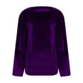 thumbnail image 6 of JURANMO Women Elegant Velvet Tops Cowl Neck Drape Ruched Long Sleeve Shirts Dressy Casual Blouse Fashion Fall T Shirt Purple XXL, 6 of 7