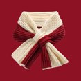 thumbnail image 2 of Knitted Ribbed Color Blocking Winter Scarf Soft Breathable Scarves for Women Lightweight Fall and Winter Christmas Checkered Scarf for Women's Warmth Unisex Classic Casual Winter Accessories, 2 of 3