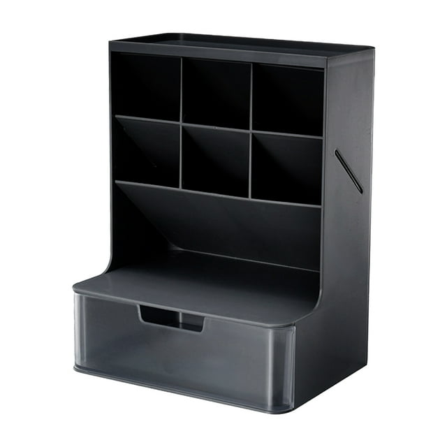 braveheart Storage Box Multi-layer Desktop Organizer Space-saving Stationery Portable Lightweight Cosmetic Case Desk Storage Rack White Shelf White Drawer Black Shelf Transparent Drawer