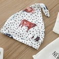 thumbnail image 5 of Infant Boys Girls Short Sleeve Romper Bodysuit Cartoon Cow Printed Pants Hat Outfits Trendy Infant Dailywear, 5 of 7