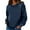 Navy, variant on Women's Denim Sweatshirts Long Sleeve Crew Neck Jean Pullover Vintage Casual Loose Shirts Fashipn Spring Fall Outfits