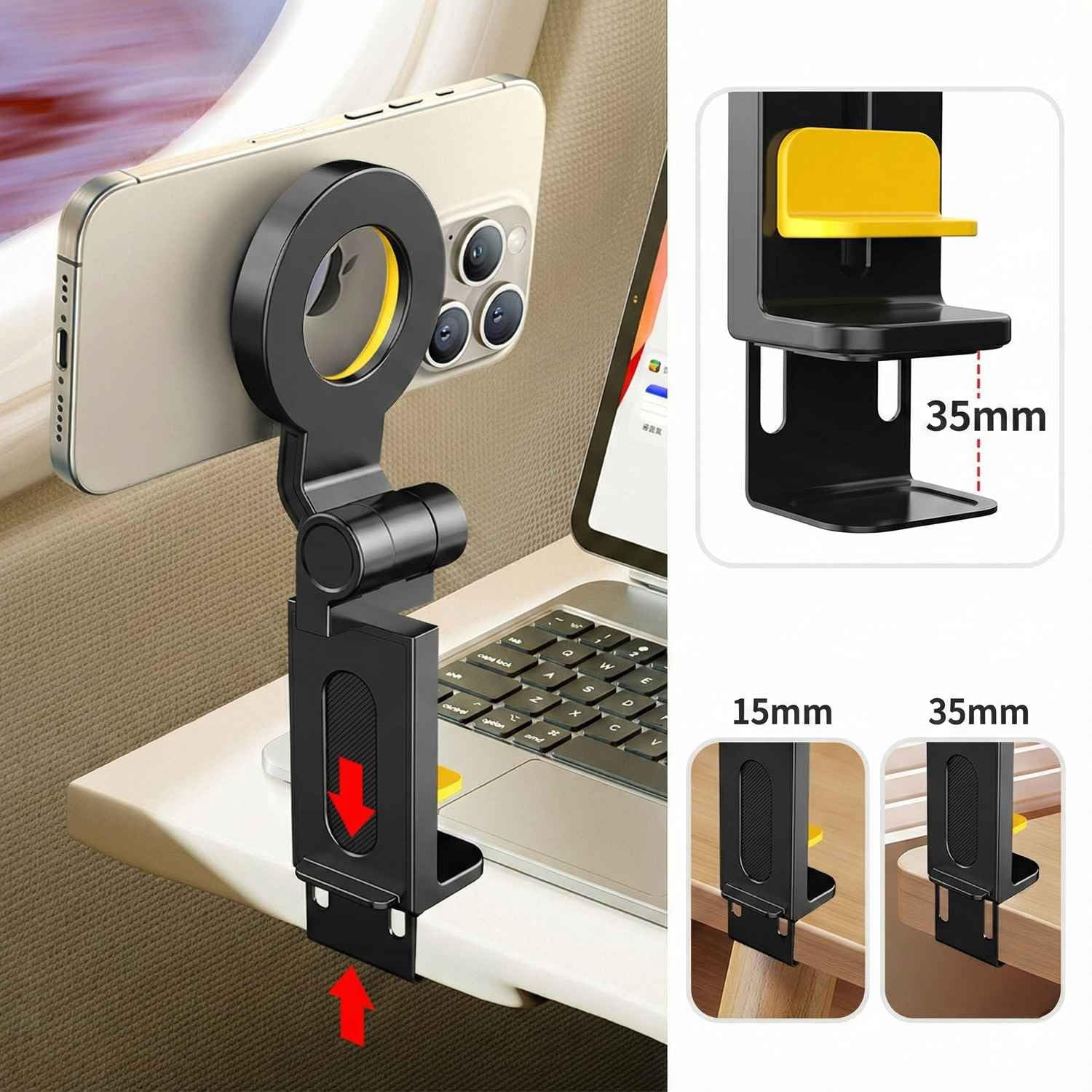 Magnetic Airplane Phone Holder for Magsafe, Phone Mount Compatible with iPhone 17 Air 16 15 14 Plus 13 12 Pro Max Mini Magsafe Case, Travel Essentials Must Have Accessories for Flying