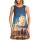 thumbnail image 1 of Fotbe Western Desert Cloud Cowboy Vestido de Verano sin Mangas para Mujer – Vestido Midi Línea A, Estilo Camiseta Floral, Vestido Playero Casual y Fluido, 1 of 7