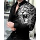 thumbnail image 1 of Camisa de manga larga con estampado de tótem retro informal para hombre, camisa de manga larga con arte abstracto, camisas con botones para exteriores, camisetas de moda para hombre, 1 of 6