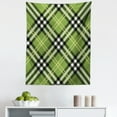thumbnail image 1 of Checkered Tapestry, Classical Celtic Pattern Symmetrical Stripes and Squares Print, Fabric Wall Hanging Decor for Bedroom Living Room Dorm, 5 Sizes, Pale Yellow Fern Green, by Ambesonne, 1 of 1