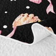 thumbnail image 5 of Feelyou Softball Bowknot Stars Twin Quilt Set for Girls, Black Pink Cartoon Style Twin Coverlet Set, 2pcs, 5 of 7