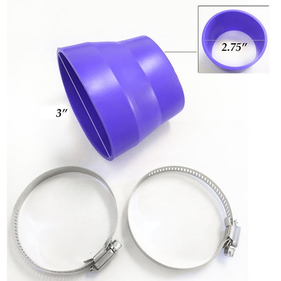 2.75"-3"Air Intake Intercooler Rubber Coupler With Clamps BLUE