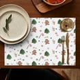 thumbnail image 5 of White Christmas Gingerbread Man Pattern Summer Placemats Table Placemats Set Of 4-Linen Kitchen Washable Placemats Table Mats 11.8"x17.7" Non-Slip Heat Resistant, 5 of 6