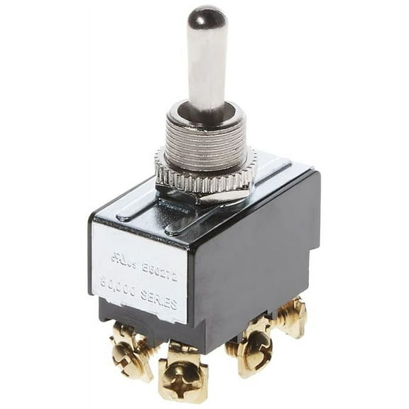 Gardner Bender GSW-16 Heavy-Duty Electrical Toggle Switch, DPDT, ON-(OFF)-ON, 20 A/125V AC, Screw Terminal