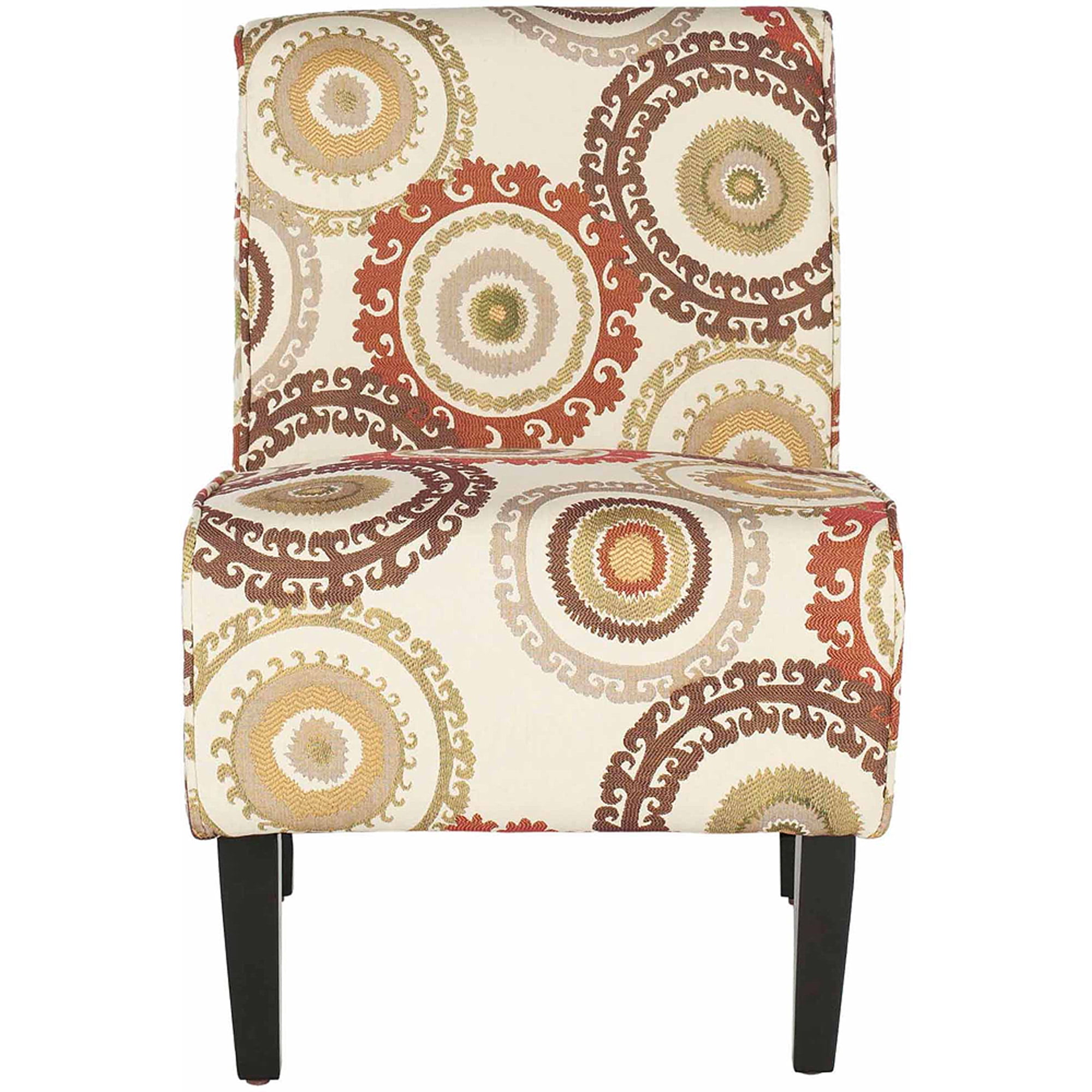 SAFAVIEH Marka Armless Club Chair, Multi-Beige, Brown, Orange and Green
