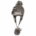 thumbnail image 1 of WITHMOONS Crochet Thick Cable Knit Beanie Hat Pom Earflaps Cap BZ70013 (Grey), 1 of 5