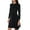 Black, variant on Green D 1X Plus Size Women's Long Sleeve Midi Cocktail Dress, Round Neck, Sexy, for Formal, Wedding Guest, Party