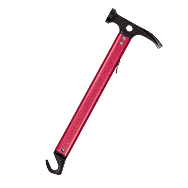 Naiovety Extractor de clavos para tienda de campaña, martillo para acampar al aire libre, Picnic, senderismo, caravana, lona, estacas, Extractor de carpas Rojo