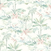 Chesapeake Lagoon Teal Scenic Island Prepasted Non Woven Blend Wallpaper, 20.5-in by 33-ft, 56.4 sq. ft.