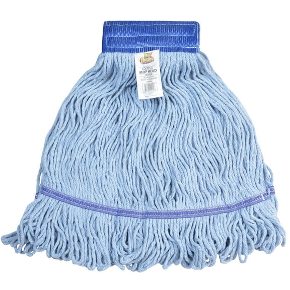 Bristles 3041-1 Commercial Cotton Blend Mop Head Replacement With Looped-End String Floor Cleaning Mop, Pack of 1, Blue