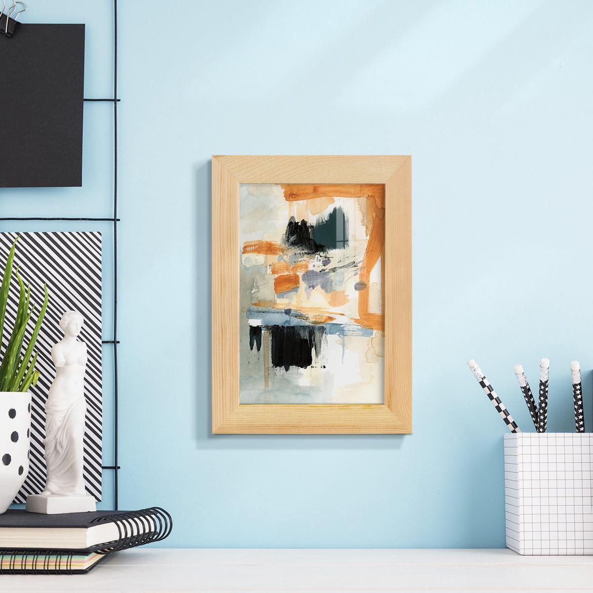 Seria II - Framed Print w/glass - Natural Wood