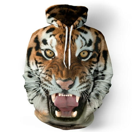 Halloween 3D Printed Tiger Hoodie Animal Cool Long Sleeve Hooded Pullover |  Walmart Canada