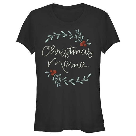 Junior's Lost Gods Christmas Mama Graphic Tee Black 2X Large