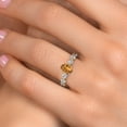 thumbnail image 4 of Gem Stone King 14K Two Tone Gold Orange Red Madeira Citrine and Lab Grown Diamond Engagement Ring for Women | 1.60 Cttw | Oval 7X5MM | Gemstone November Birthstone | Size 6, 4 of 6