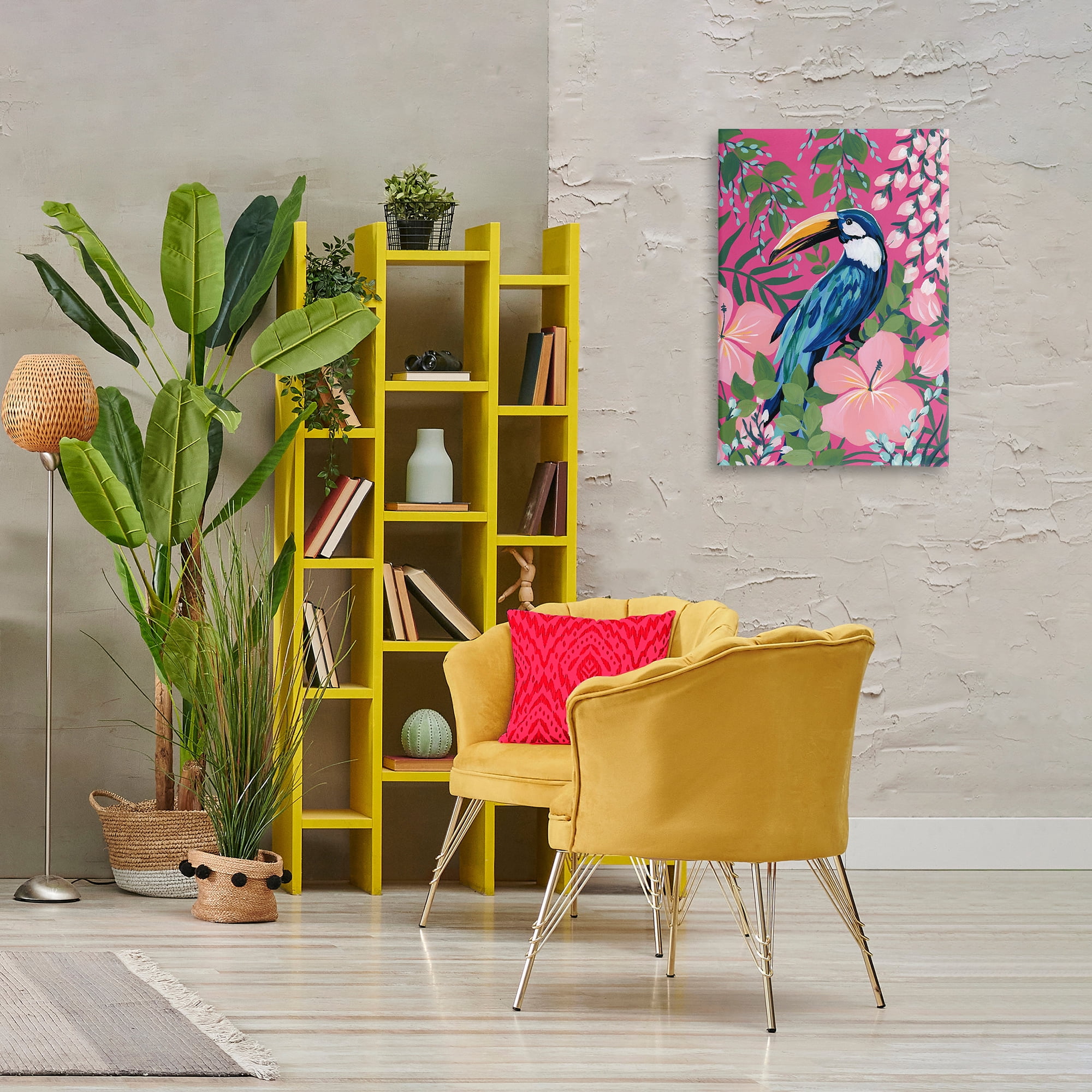 Stupell Industries Maximalist Toucan Pattern Animals & Insects Painting Gallery Wrapped Canvas Art Print Wall Art, 20 x 30