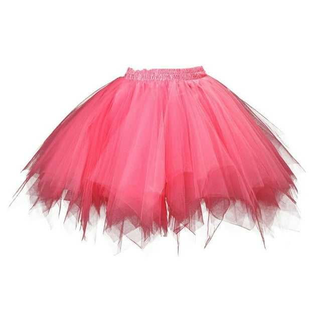Fgnfyis Carnival Women's Tutu Skirt Pleated Short Candy Color Mesh Skirt Adult Dancing Puffy Skirt for Party Womens Skirts M_001 One size