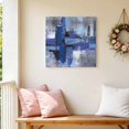 thumbnail image 5 of Canvas Wall Art Abstract Oil Paint Canvas Art Print Royal Blue Graffiti Distressed Color Block Pictures Wall Decor for Living Room Bedroom Artwork Decorations Stretched Framed Ready to Hang 16"x16", 5 of 9
