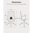 thumbnail image 6 of High-Back Ribbed Office Chair Adjustable Leather Computer Chair Ergonomic Lumbar Support,Swivel Desk Chair,Brown 1pc, 6 of 11