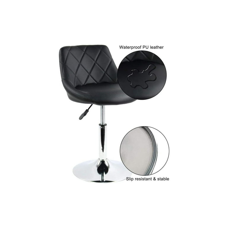 CintBllTer Back Vanity Chair Stool Makeup Stool PU Leather Short Counter Stool Height Adjustable Swivel Stool Kitchen Home Bar Stool Shop Stool Salon
