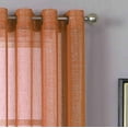 thumbnail image 2 of Ruthy's Textile Metallic Sheer Grommet Curtain Panel Pair 54" x 84" Each Curtains for Living Room, Bedroom Panels, Family Room Orange, 2 of 8