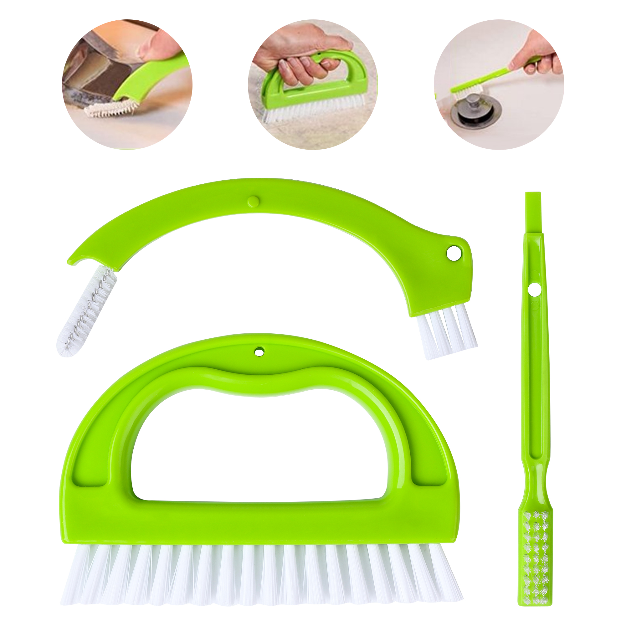 FLONOZZ 3 In1 Plastic Grout Cleaning Brush,Tile Joint Scrub Brush with