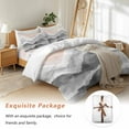 thumbnail image 7 of Ocean Wave Bedding Duvet Cover Set Queen Size 4 Pieces Gray Gradient Beach Boho Soft Twill Plush Quilt Cover, Include 1 Duvet Cover 1 Flat Sheet And 2 Pillow, 7 of 7