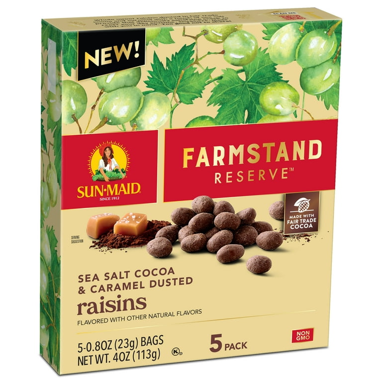 Sun-Maid Sea Salt Cocoa Caramel Dusted Raisins 0.8oz Bag, Dried