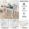 thumbnail image 4 of Xoenoiee Peacock Flower Print Vanity Stool Bench Covers with Elastic Bands Stain Resistant Saddle Bar Stool Slipcovers with Universal Size Home Decor, 2 Pack, 4 of 6
