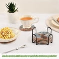 thumbnail image 6 of 6 Pcs Drink Coasters with Holder 3.94in Woven Coasters for Drinks Brown Cow Coaster Set for Protection Table, 6 of 7