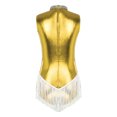 thumbnail image 4 of YONGHS Women's Fringed Latin Jazz Dance Leotard Metallic Sleeveless Bodysuit Cocktail Party Jumpsuit Gold S, 4 of 7