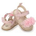 thumbnail image 3 of Infant Baby Girls Sandals Summer Crib PU Leather Bowknot Soft Anti-Slip Rubber Sole Toddler First Walkers Shoes, 3 of 7
