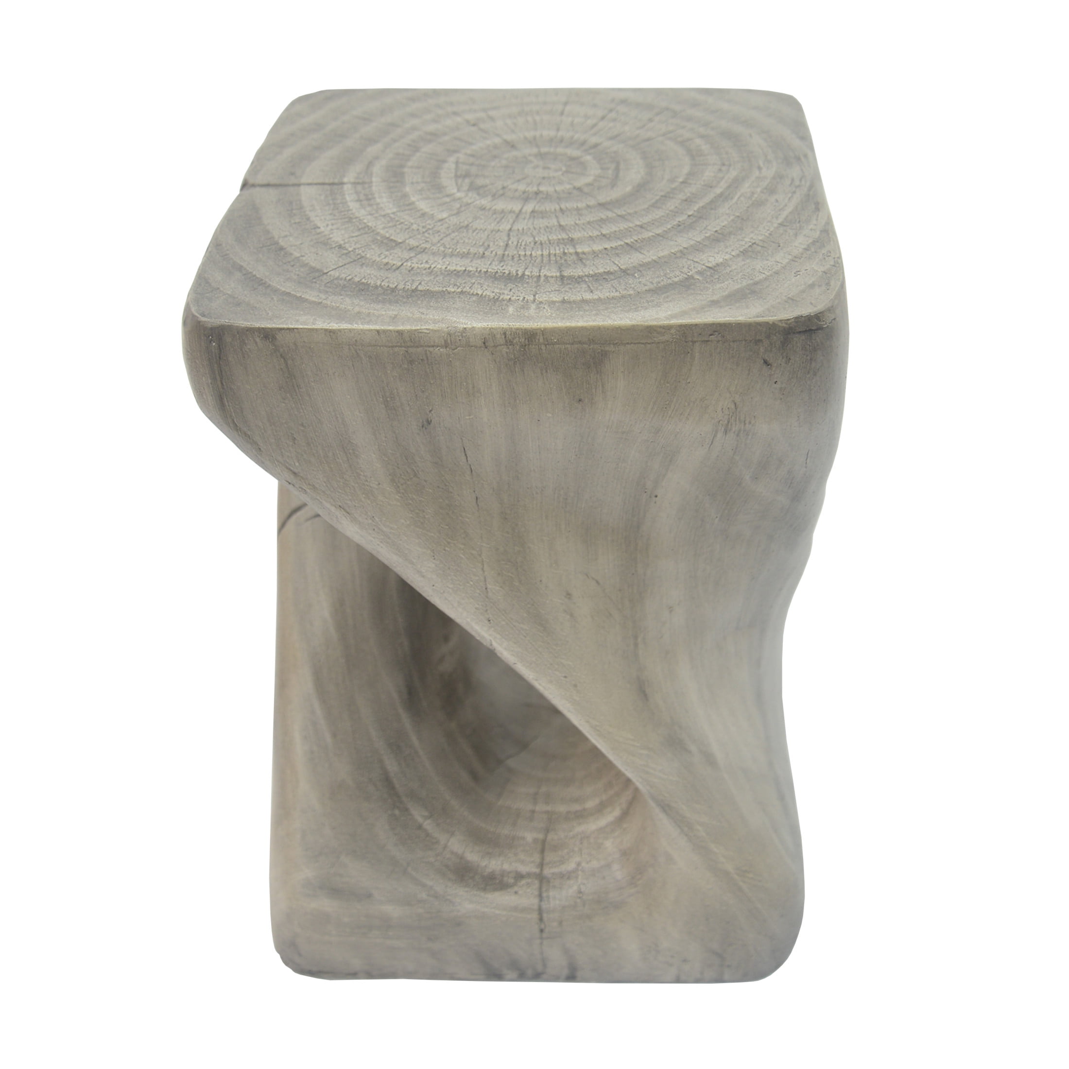 Christopher Knight Home 16" Natural Wood Twist Shape Design MGO Outdoor Side Table, Gray