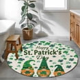 thumbnail image 4 of St Patricks Day Round Rug 3ft Washable Circle Entryway Rugs Non Slip Green Shamrock Spring Watercolor Gnomes Beige Area Rug Indoor Floor Carpet for Bedroom Kitchen Living Room Home Office Dining Room, 4 of 8