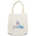 thumbnail image 1 of Saying Tote Bag, Be Fearless Text Expression in Watercolor Style with Smooth Color Changes, Cloth Linen Reusable Bag for Shopping Books Beach and More, 16.5" X 14", Cream, by Ambesonne, 1 of 2