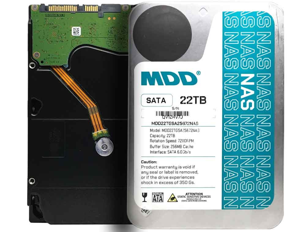 Restored MDD (MDD22TS25672NAS) 22TB 7200RPM 256MB Cache SATA 6.0Gb/s 3.5inch Internal NAS Hard Drive (Refurbished)