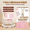 thumbnail image 4 of PRVAETU Foldable Baby Walker Activity Center W/ Music Toy,Wheels,Height Adjustable,Foot Pad for 6-18 Months Babies Infant Boys Girls,Pink, 4 of 7