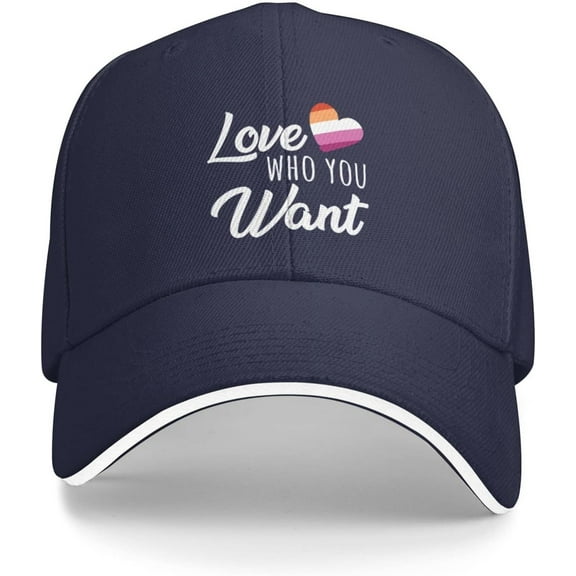 Love Who You Want Lesbian Pride Trucker Hat LGBT Pride Baseball Cap Black