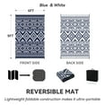 thumbnail image 2 of VUNATE Outdoor Rug Carpet 6'x9' Waterproof Reversible Patio Rug Portable Boho Indoor Outdoor Rug Plastic Straw Rug for Beach RV Camping Garden Picnic Deck Backyard Modern Porch Decor Blue and White, 2 of 7